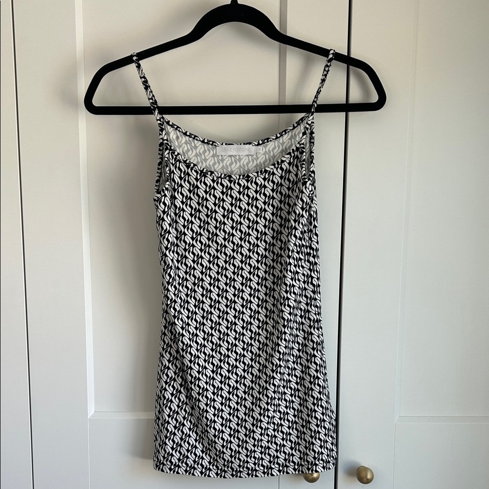 Anne Fontaine Anelia Monochrome Geometric Black and White Cami Top | 38/S